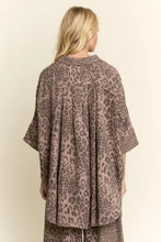 Load image into Gallery viewer, Davi & Dani Oversized Button Down Top in Mocha Leopard