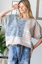 Load image into Gallery viewer, Oli & Hali American Flag Knit Top in Heather Grey