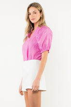 Load image into Gallery viewer, THML Solid Color Crinkle Fabric Top in Pink
