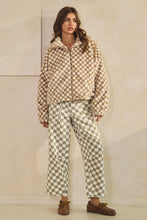 Load image into Gallery viewer, LovLov Fuzzy Fleece Checkered Jacket in Mocha