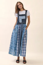 Load image into Gallery viewer, Oddi Mixed Patchwork Overall Dress in Denim Multi