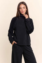 Load image into Gallery viewer, Davi & Dani Mixed-Media Chenille Lounge Set in Black