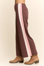 Load image into Gallery viewer, Davi & Dani Side Stripe Wide Leg Pants in Brown Pink