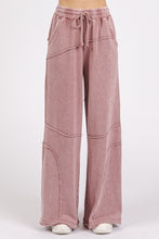 Load image into Gallery viewer, Mittoshop Mineral Washed Pants with Asymmetric Seams in Faded Plum