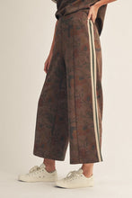 Load image into Gallery viewer, Jodifl Color Rib Band Side Accent Wide Leg Floral Pants in Brown