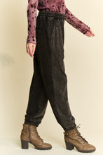 Load image into Gallery viewer, Davi & Dani Mineral Washed Joggers with Rhinestones in Black