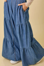 Load image into Gallery viewer, Main Strip Fitted Jumpsuit with Wide Legs in Denim