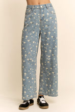 Load image into Gallery viewer, Davi & Dani High Waisted Floral Print Pants in Blue Denim