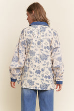 Load image into Gallery viewer, J.nna Denim and Floral Color Block Top in Floral Dark Denim