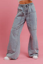 Load image into Gallery viewer, BiBi Washed Pinstripe Cargo Pants in Denim