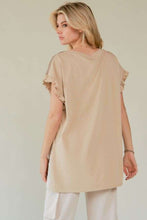 Load image into Gallery viewer, Davi & Dani Lightweight Knit Color Block Top in Taupe Multi FINAL SALE