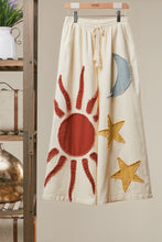 Load image into Gallery viewer, mello. Sun and Moon Patched Wide Leg Pants in Ivory