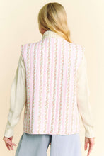 Load image into Gallery viewer, Davi & Dani Padded Quilted Floral Print Vest with Bow Tie Front in Pink