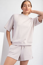 Load image into Gallery viewer, Rae Mode Scuba Mock Neck Top in Mocha Cream FINAL SALE