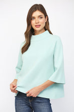 Load image into Gallery viewer, Fate Mock Neck Pull Over Top in Soft Mint