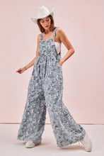 Load image into Gallery viewer, BiBi Frayed Textured Checkered Overalls in Denim