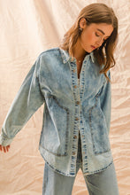 Load image into Gallery viewer, So Me Washed Button Down Top in Denim