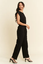 Load image into Gallery viewer, Davi & Dani Soft Knit Solid Color Jumpsuit with Rhinestone Details in Black