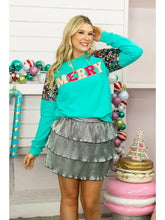 Load image into Gallery viewer, Grace+Emma MERRY Sweatshirt in Turquoise