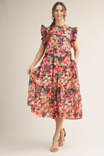 Load image into Gallery viewer, Jodifl Mixed Print Chiffon Midi Dress in Multi Mix