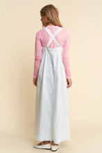 Load image into Gallery viewer, J.nna Mineral Washed Denim Button Down Front Maxi Dress in Ice Blue Denim