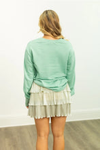 Load image into Gallery viewer, Grace+Emma Sequin Tree Patch Sweatshirt in Mint