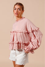 Load image into Gallery viewer, So Me Variegated Stripe Reversible Flowy Boho Top in Blush ON ORDER