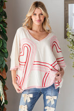 Load image into Gallery viewer, Oli & Hali OVERSIZED Connected Hearts Top in Cream