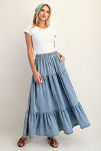Load image into Gallery viewer, ee:some Snow Washed Maxi Skirt in Denim