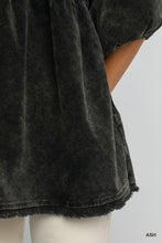 Load image into Gallery viewer, Umgee Stone Washed Corduroy Tunic Top in Ash
