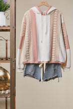 Load image into Gallery viewer, mello. Colorblock Zip-up Hoodie With Drawstring Hem in White