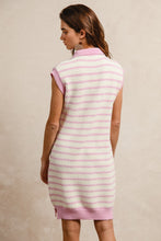 Load image into Gallery viewer, BiBi Textured Striped Knit Sweater Dress in Pink