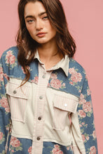 Load image into Gallery viewer, BiBi Printed Denim and Mix n Match Fabric Top in Denim Mix