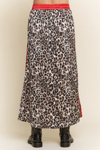 Load image into Gallery viewer, J.nna Leopard Print Satin Mini Skirt with Contrasting Stripes in Leopard
