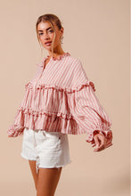 Load image into Gallery viewer, So Me Variegated Stripe Reversible Flowy Boho Top in Blush ON ORDER