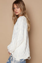 Load image into Gallery viewer, POL Solid Color Sweater with Weaved Fabric Details in Cream