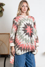 Load image into Gallery viewer, BlueVelvet Quilted Tunic Top in Beige Combo