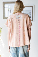 Load image into Gallery viewer, Oli & Hali Paint Splatter Top with Large Ribbon Bow Patch on Front in Pink