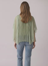 Load image into Gallery viewer, Lena Pleated Flowy Cape Blouse in Sage