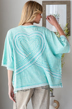 Load image into Gallery viewer, Oli & Hali OVERSIZED Connected Hearts Top in Aqua