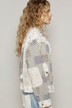 Load image into Gallery viewer, POL Mixed Print Patchwork Jacket in Green Multi