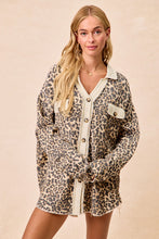 Load image into Gallery viewer, BiBi OVERSIZED Thermal Knit Shacket in Leopard