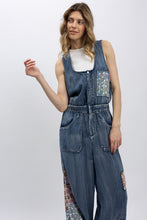 Load image into Gallery viewer, BlueVelvet Mixed Print Patchwork Romper in Denim
