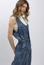 Load image into Gallery viewer, BlueVelvet Mixed Print Patchwork Romper in Denim