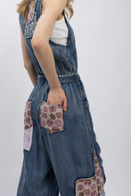 Load image into Gallery viewer, BlueVelvet Mixed Print Patchwork Romper in Denim