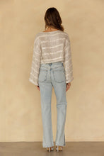 Load image into Gallery viewer, Storia Sequin Stripe Open Knit Top in Silver