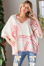 Load image into Gallery viewer, Oli & Hali OVERSIZED Connected Hearts Top in Cream