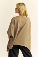 Load image into Gallery viewer, Davi & Dani OVERSIZED Solid Color Top with Pearl Embellishments in Army Green