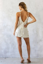 Load image into Gallery viewer, Storia Floral Sequin Embellished Slip Dress in Ivory Cream