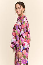 Load image into Gallery viewer, Davi & Dani Floral Print Button Down Top in Berry Pink